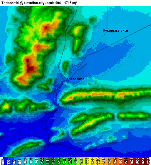 Zoom OUT 2x Thabazimbi, South Africa elevation map