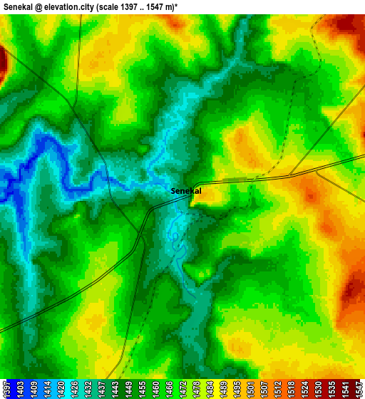 Zoom OUT 2x Senekal, South Africa elevation map