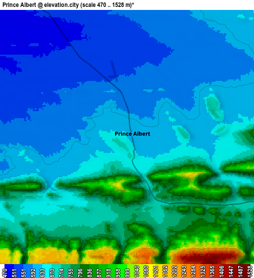 Zoom OUT 2x Prince Albert, South Africa elevation map