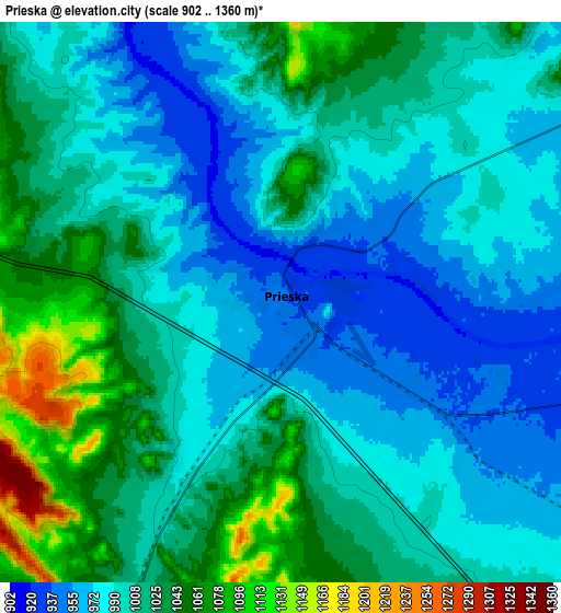 Zoom OUT 2x Prieska, South Africa elevation map