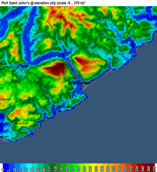 Zoom OUT 2x Port Saint John’s, South Africa elevation map