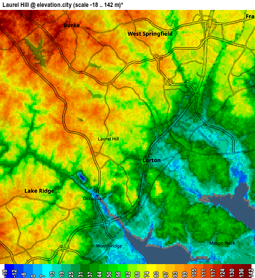 Zoom OUT 2x Laurel Hill, United States elevation map