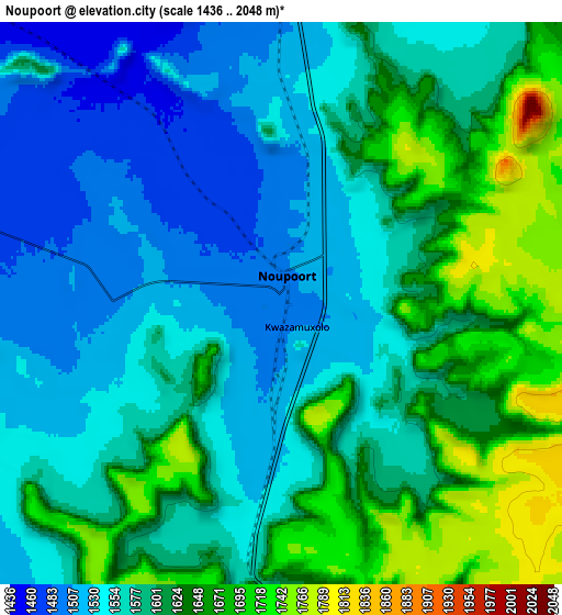 Zoom OUT 2x Noupoort, South Africa elevation map