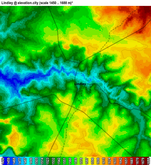 Zoom OUT 2x Lindley, South Africa elevation map