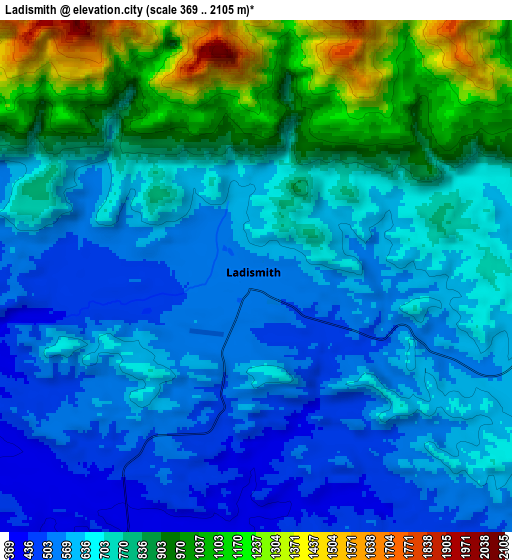 Zoom OUT 2x Ladismith, South Africa elevation map
