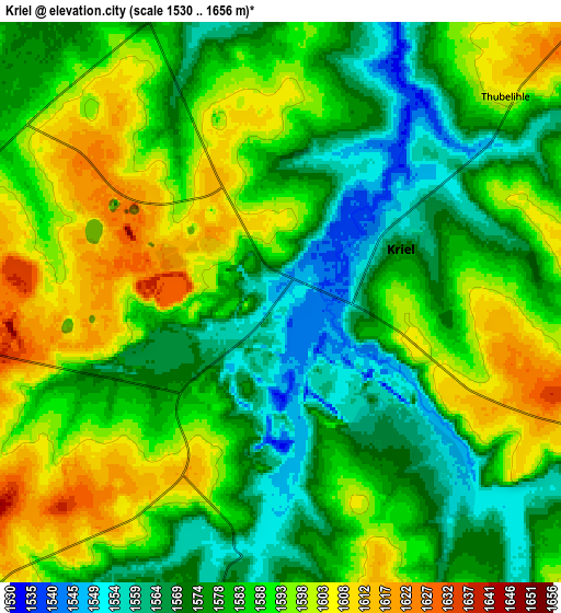 Zoom OUT 2x Kriel, South Africa elevation map