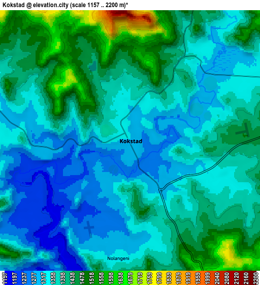 Zoom OUT 2x Kokstad, South Africa elevation map
