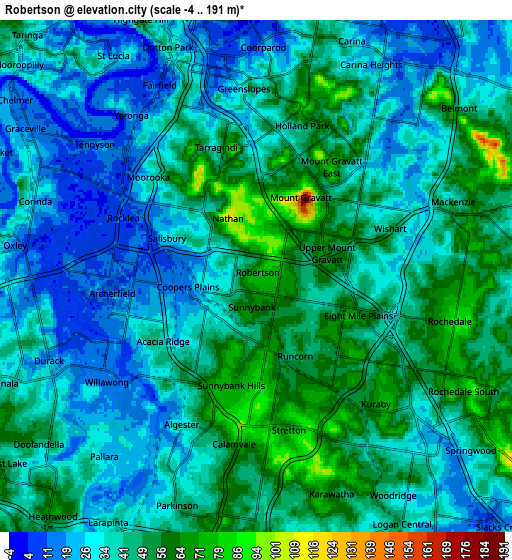 Zoom OUT 2x Robertson, Australia elevation map