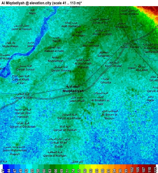 Zoom OUT 2x Al Miqdādīyah, Iraq elevation map