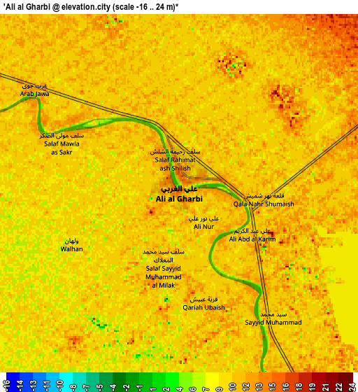 Zoom OUT 2x ‘Alī al Gharbī, Iraq elevation map