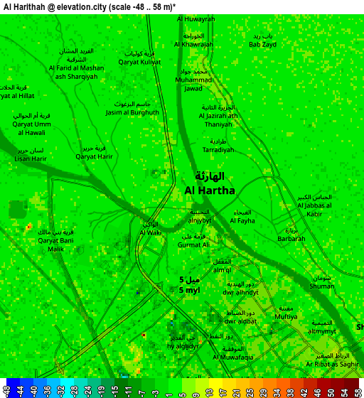 Zoom OUT 2x Al Hārithah, Iraq elevation map