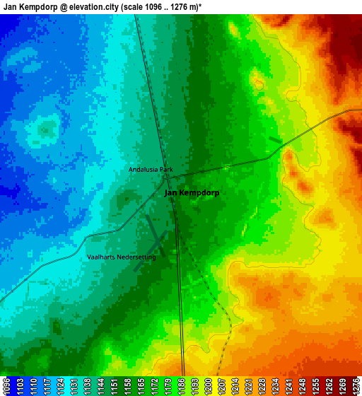 Zoom OUT 2x Jan Kempdorp, South Africa elevation map