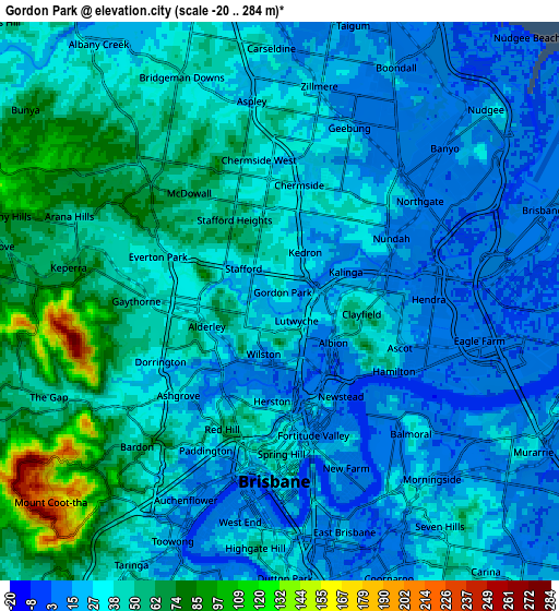 Zoom OUT 2x Gordon Park, Australia elevation map