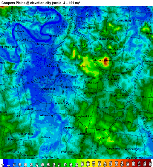 Zoom OUT 2x Coopers Plains, Australia elevation map