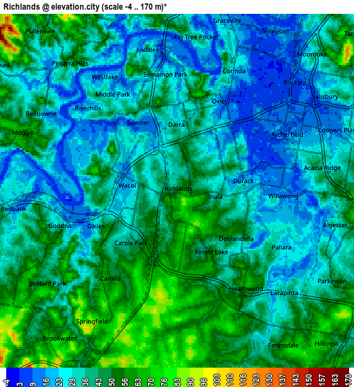 Zoom OUT 2x Richlands, Australia elevation map