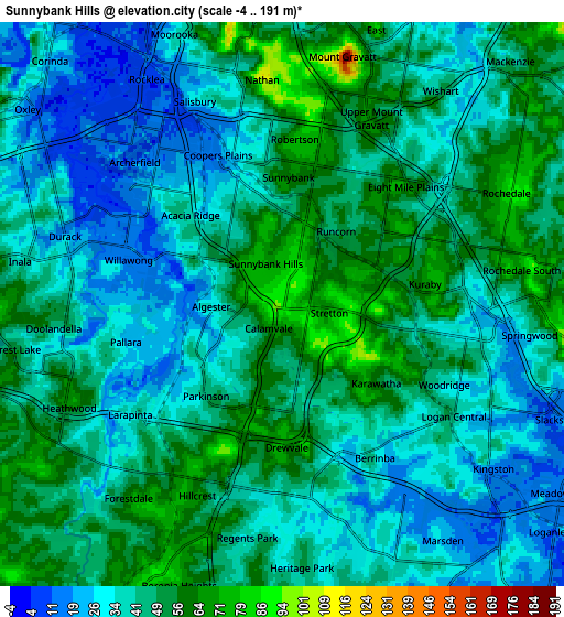 Zoom OUT 2x Sunnybank Hills, Australia elevation map