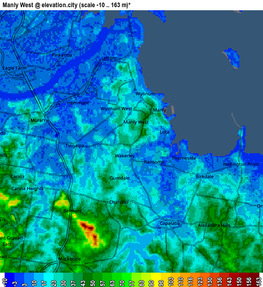 Zoom OUT 2x Manly West, Australia elevation map