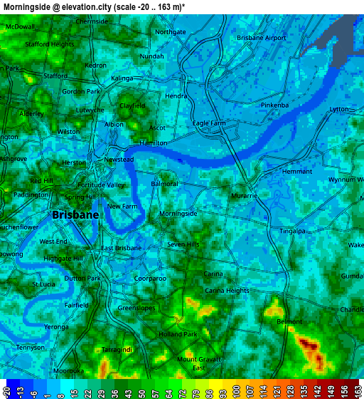 Zoom OUT 2x Morningside, Australia elevation map