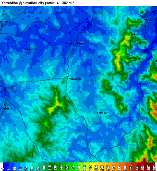 Zoom OUT 2x Yarrabilba, Australia elevation map