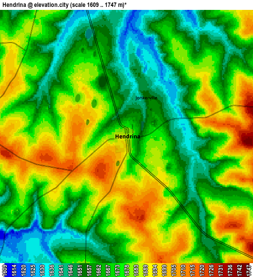 Zoom OUT 2x Hendrina, South Africa elevation map