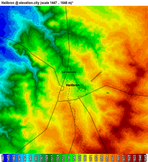 Zoom OUT 2x Heilbron, South Africa elevation map
