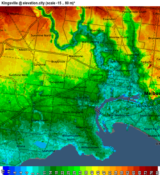 Zoom OUT 2x Kingsville, Australia elevation map