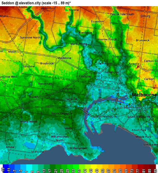 Zoom OUT 2x Seddon, Australia elevation map