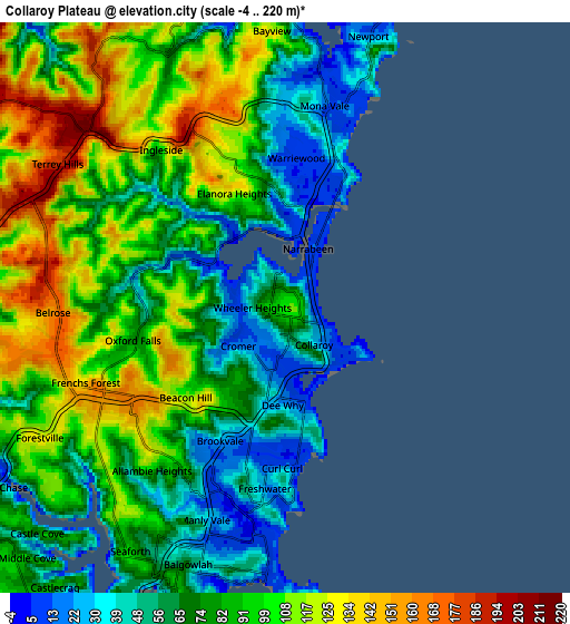 Zoom OUT 2x Collaroy Plateau, Australia elevation map