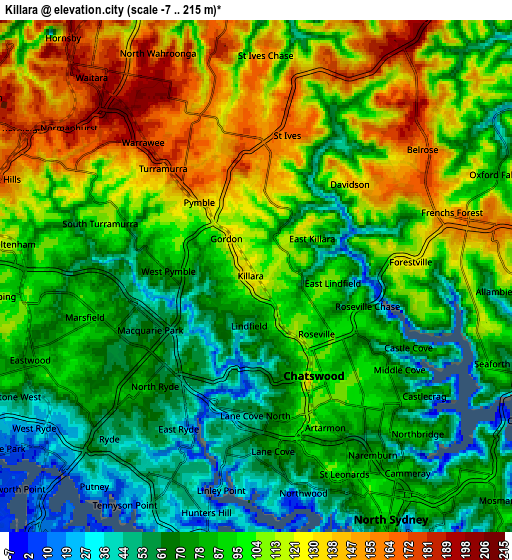 Zoom OUT 2x Killara, Australia elevation map