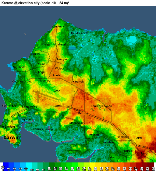 Zoom OUT 2x Karama, Australia elevation map