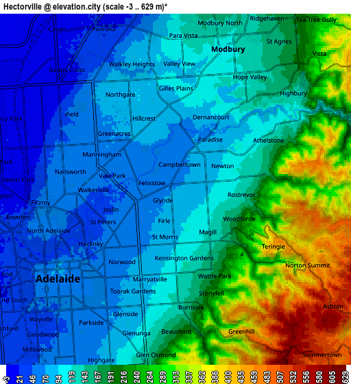 Zoom OUT 2x Hectorville, Australia elevation map