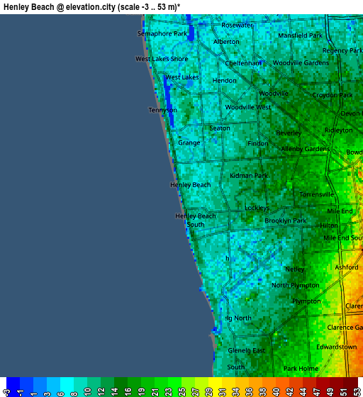 Zoom OUT 2x Henley Beach, Australia elevation map