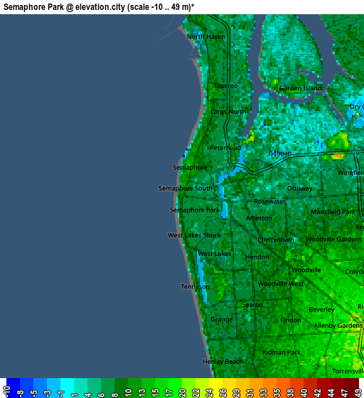 Zoom OUT 2x Semaphore Park, Australia elevation map