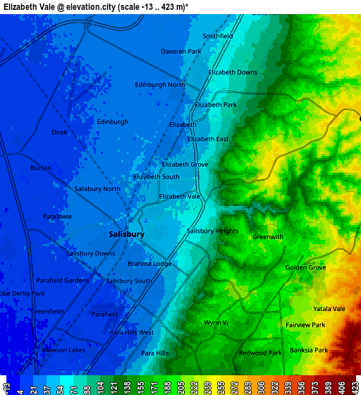 Zoom OUT 2x Elizabeth Vale, Australia elevation map