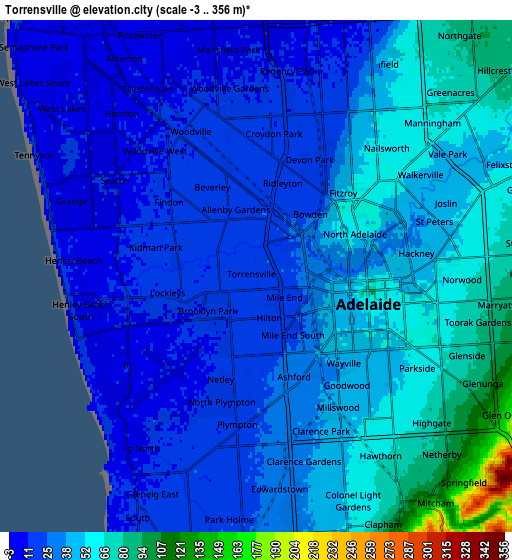 Zoom OUT 2x Torrensville, Australia elevation map