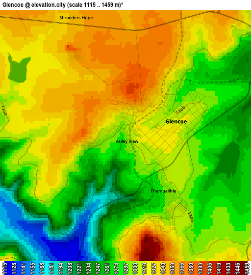 Glencoe elevation map