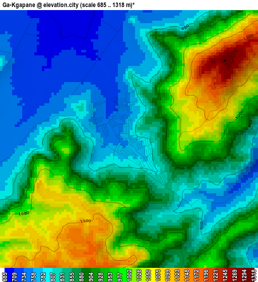 Ga-Kgapane elevation map