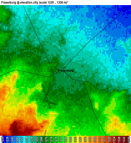 Fraserburg elevation map