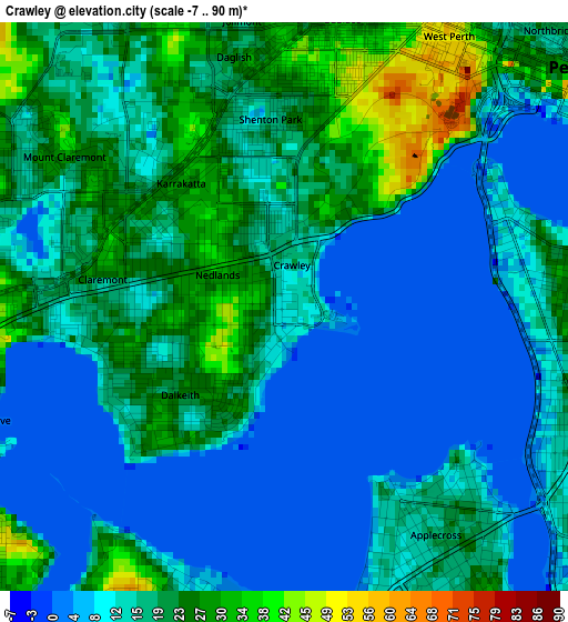 Crawley elevation map