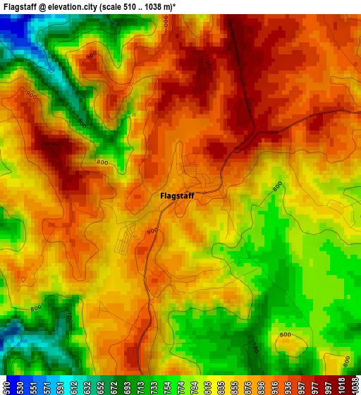 Flagstaff elevation map