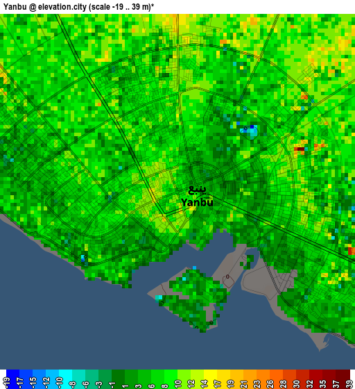 Yanbu elevation map