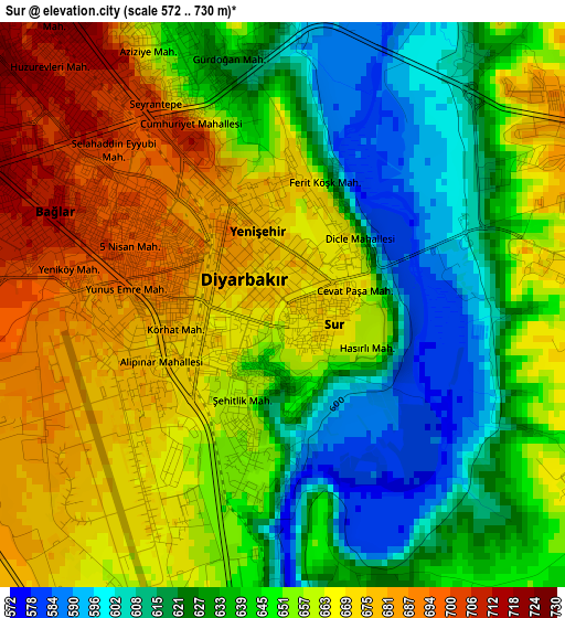 Sur elevation map