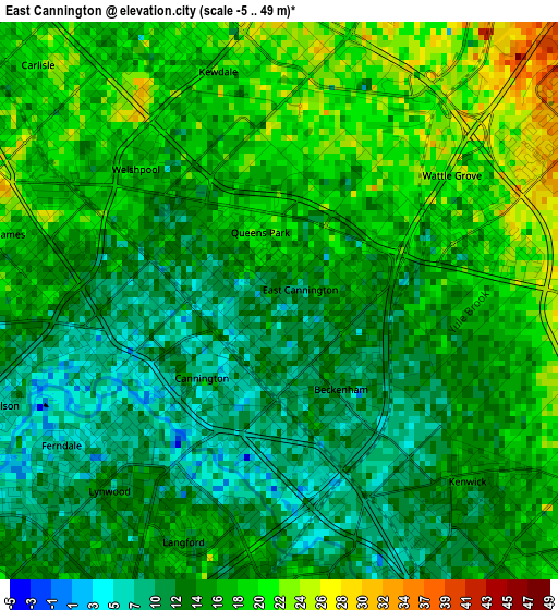 East Cannington elevation map