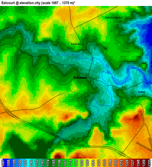 Estcourt elevation map