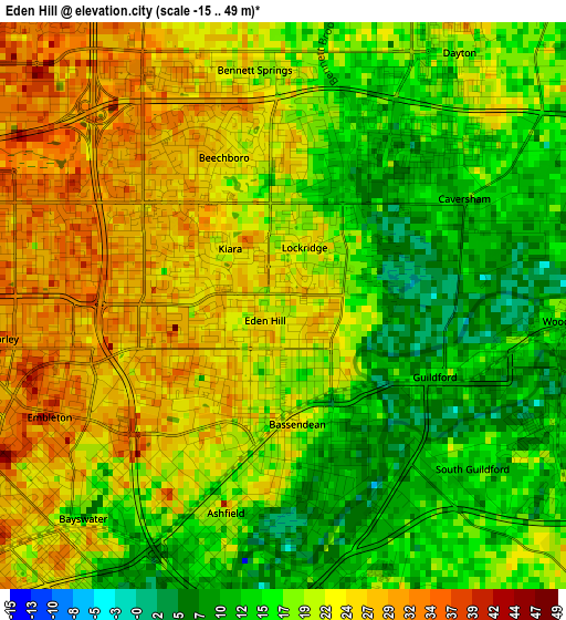 Eden Hill elevation map