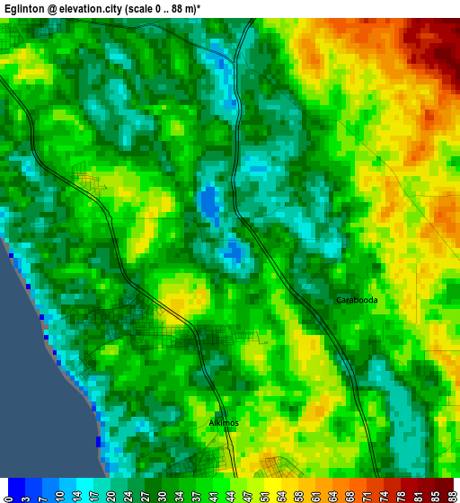 Eglinton elevation map