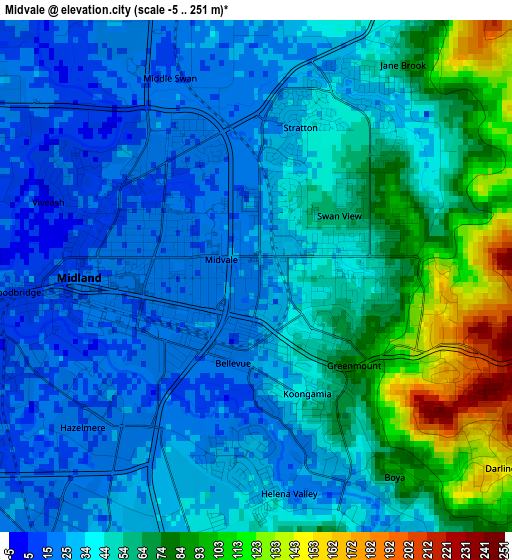 Midvale elevation map