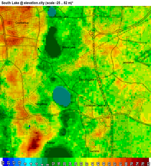 South Lake elevation map