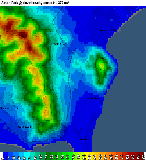 Acton Park elevation map