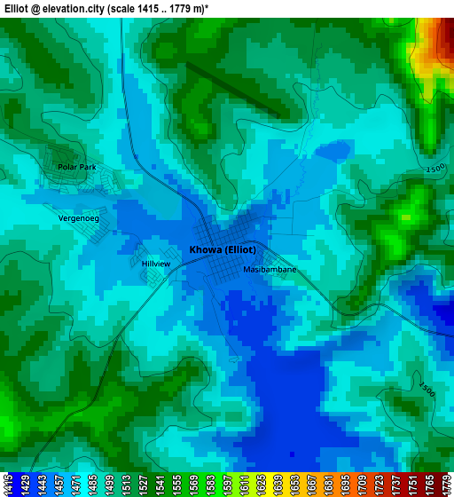 Elliot elevation map